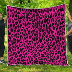 Hot Pink Leopard Print Quilt