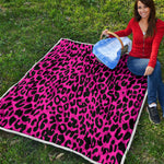 Hot Pink Leopard Print Quilt