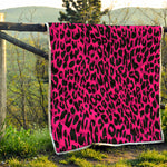 Hot Pink Leopard Print Quilt