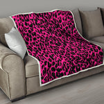 Hot Pink Leopard Print Quilt