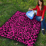 Hot Pink Leopard Print Quilt