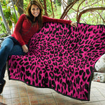 Hot Pink Leopard Print Quilt