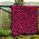 Hot Pink Leopard Print Quilt