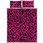 Hot Pink Leopard Print Quilt Bed Set