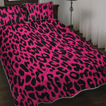 Hot Pink Leopard Print Quilt Bed Set