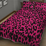 Hot Pink Leopard Print Quilt Bed Set