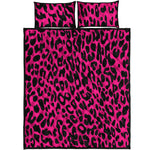 Hot Pink Leopard Print Quilt Bed Set