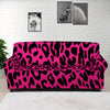 Hot Pink Leopard Print Sofa Cover