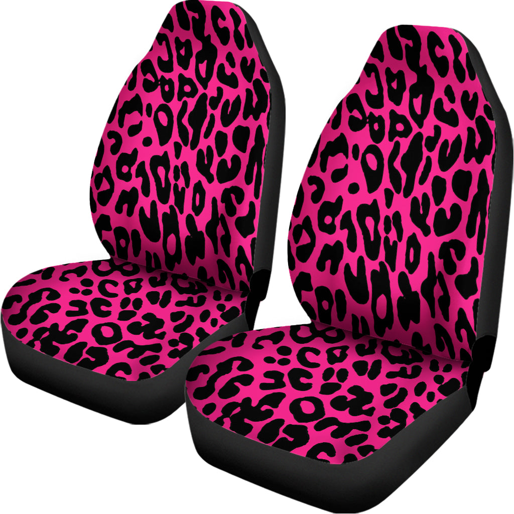 Hot Pink Leopard Print Universal Fit Car Seat Covers