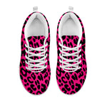 Hot Pink Leopard Print White Sneakers