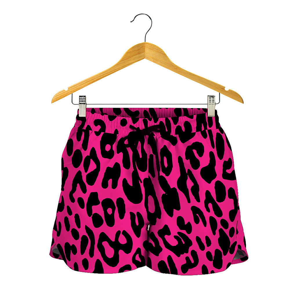 Hot Pink Leopard Print Women's Shorts