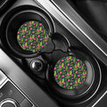 Hot Pink Lotus Pattern Print Car Coasters