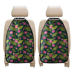 Hot Pink Lotus Pattern Print Car Seat Organizers