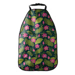 Hot Pink Lotus Pattern Print Car Seat Organizers
