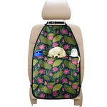 Hot Pink Lotus Pattern Print Car Seat Organizers