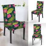 Hot Pink Lotus Pattern Print Dining Chair Slipcover
