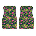 Hot Pink Lotus Pattern Print Front Car Floor Mats
