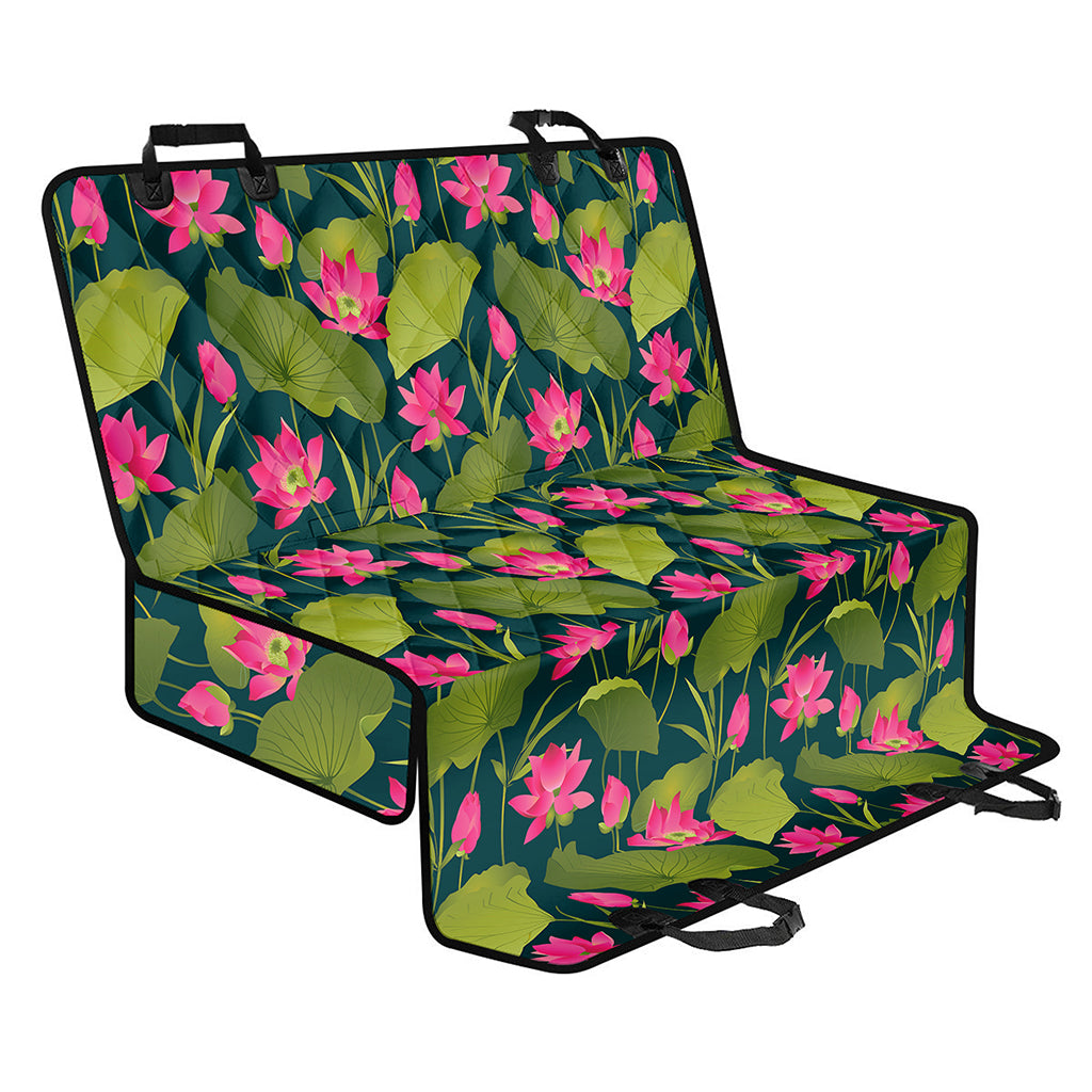 Hot Pink Lotus Pattern Print Pet Car Back Seat Cover