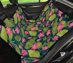Hot Pink Lotus Pattern Print Pet Car Back Seat Cover