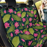 Hot Pink Lotus Pattern Print Pet Car Back Seat Cover