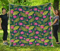 Hot Pink Lotus Pattern Print Quilt