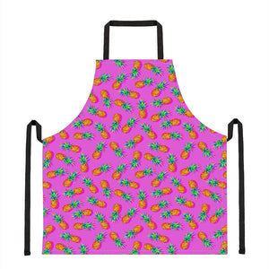 Hot Pink Pineapple Pattern Print Apron