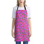 Hot Pink Pineapple Pattern Print Apron