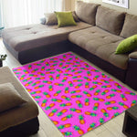 Hot Pink Pineapple Pattern Print Area Rug GearFrost