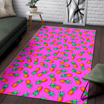 Hot Pink Pineapple Pattern Print Area Rug GearFrost