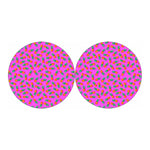 Hot Pink Pineapple Pattern Print Car Coasters