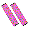 Hot Pink Pineapple Pattern Print Car Seat Belt Covers
