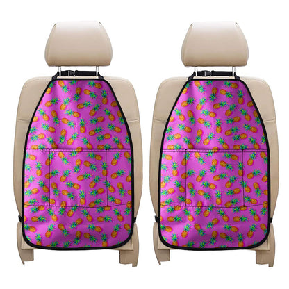 Hot Pink Pineapple Pattern Print Car Seat Organizers