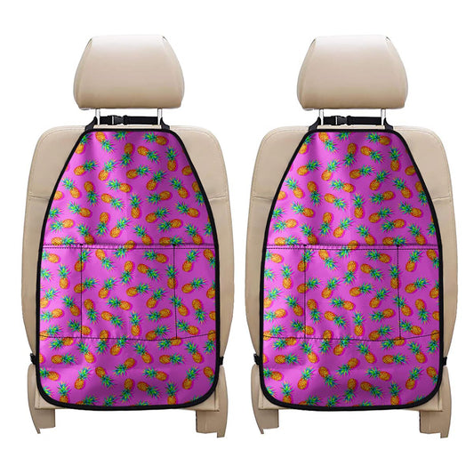Hot Pink Pineapple Pattern Print Car Seat Organizers