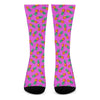 Hot Pink Pineapple Pattern Print Crew Socks