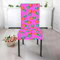 Hot Pink Pineapple Pattern Print Dining Chair Slipcover