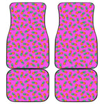 Hot Pink Pineapple Pattern Print Front and Back Car Floor Mats