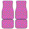 Hot Pink Pineapple Pattern Print Front and Back Car Floor Mats