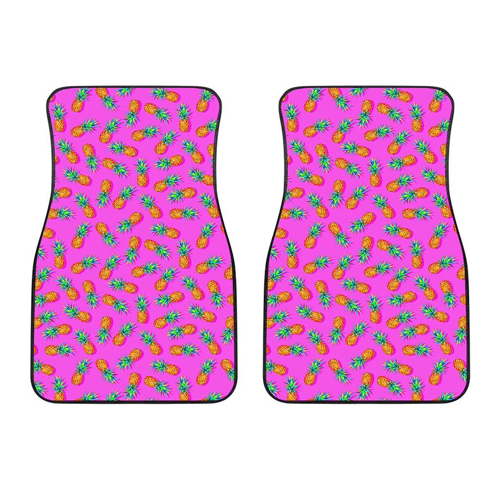 Hot Pink Pineapple Pattern Print Front Car Floor Mats
