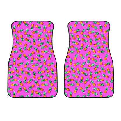 Hot Pink Pineapple Pattern Print Front Car Floor Mats