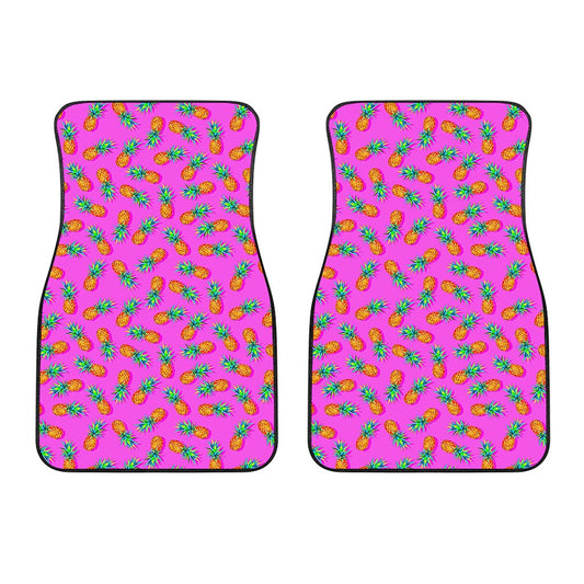 Hot Pink Pineapple Pattern Print Front Car Floor Mats