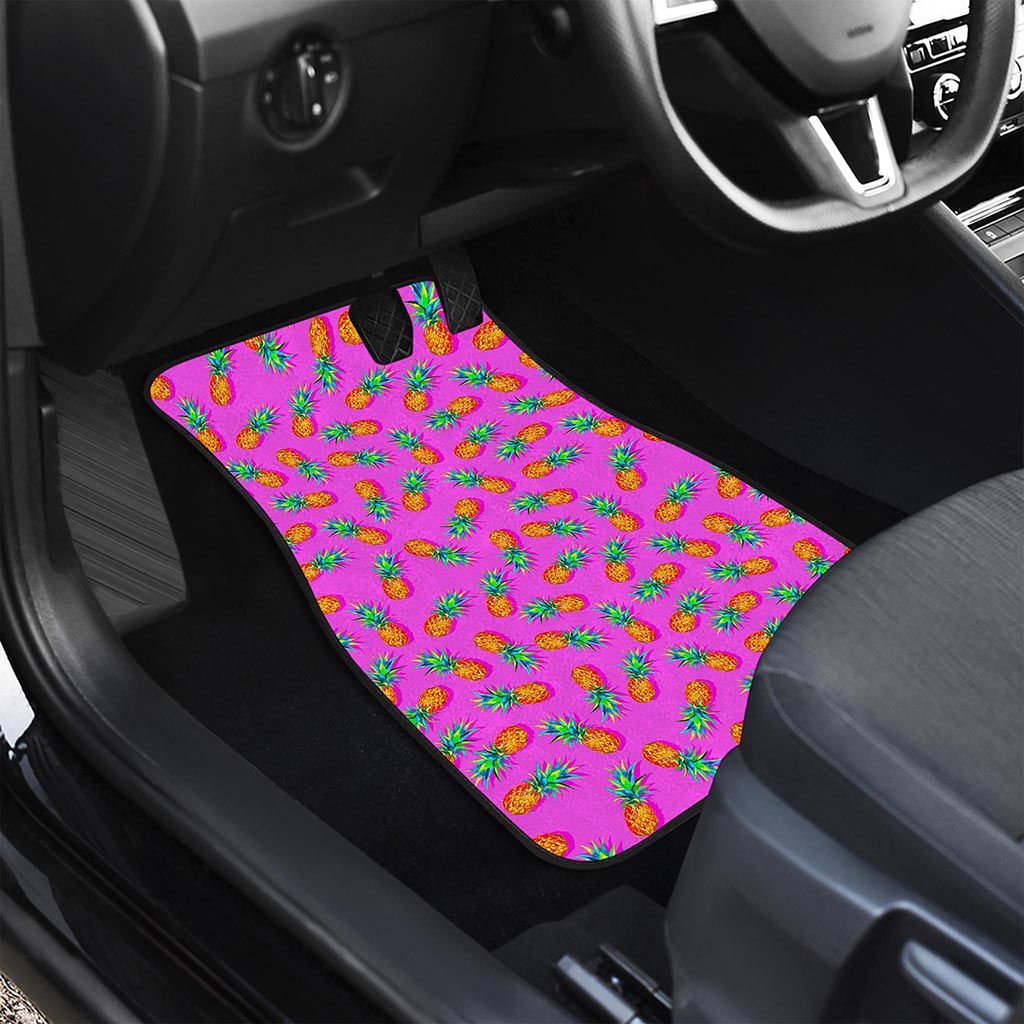 Hot Pink Pineapple Pattern Print Front Car Floor Mats