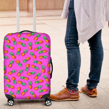Hot Pink Pineapple Pattern Print Luggage Cover GearFrost