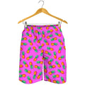 Hot Pink Pineapple Pattern Print Men's Shorts