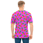 Hot Pink Pineapple Pattern Print Men's T-Shirt