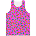 Hot Pink Pineapple Pattern Print Men's Tank Top