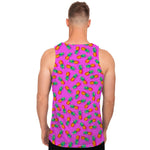 Hot Pink Pineapple Pattern Print Men's Tank Top