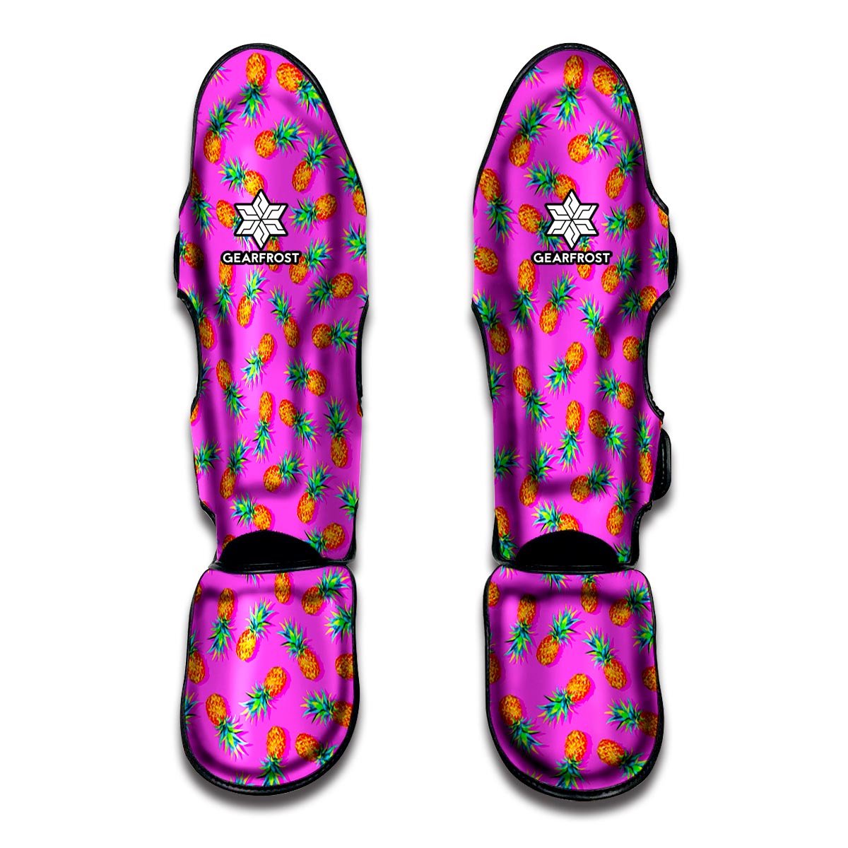 Hot Pink Pineapple Pattern Print Muay Thai Shin Guard