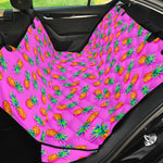 Hot Pink Pineapple Pattern Print Pet Car Back Seat Cover