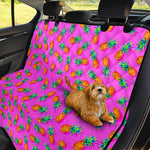Hot Pink Pineapple Pattern Print Pet Car Back Seat Cover