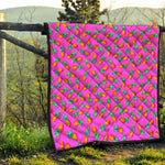 Hot Pink Pineapple Pattern Print Quilt